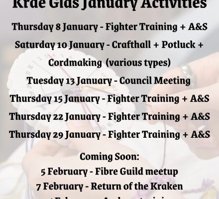 Krae Glas January 2026 Upcoming Events