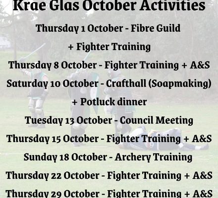 Krae Glas October 2026 Upcoming Events